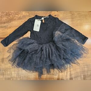 Bums and roses black ribbed bamboo tutu tulle NWT 12-18mo